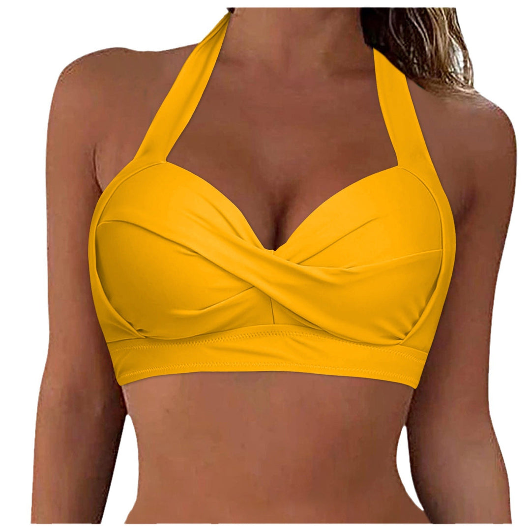 Damen Sportliches Bikinioberteil mit tiefem Ausschnitt und Halter-Design Drune
