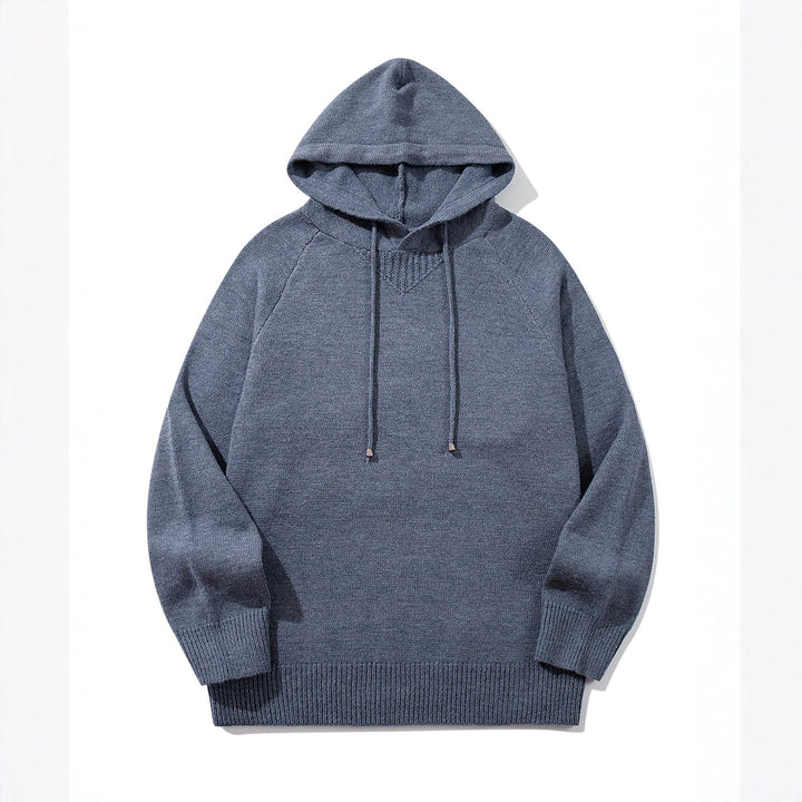 Unisex Strick-Kapuzenpullover mit Raglanärmeln und breitem Rippenbund Drune