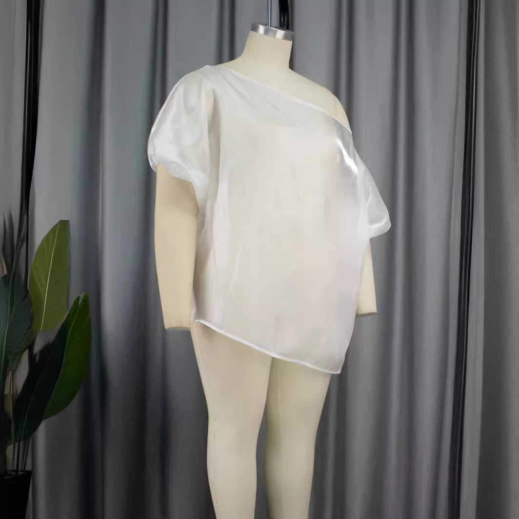 Damen Transparente Chiffon-Bluse Drune