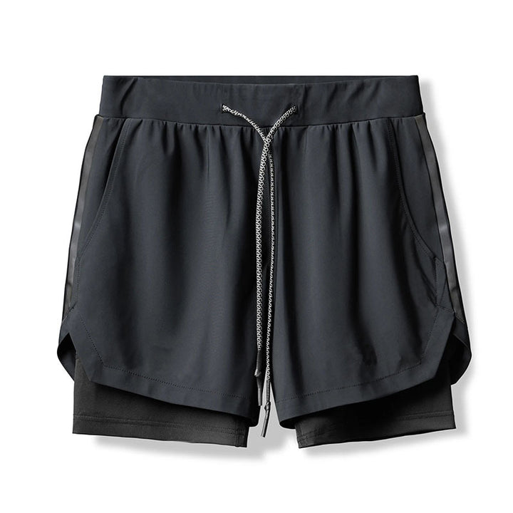 Damen Sportliche Flexibler Laufshorts mit Innenhose Drune