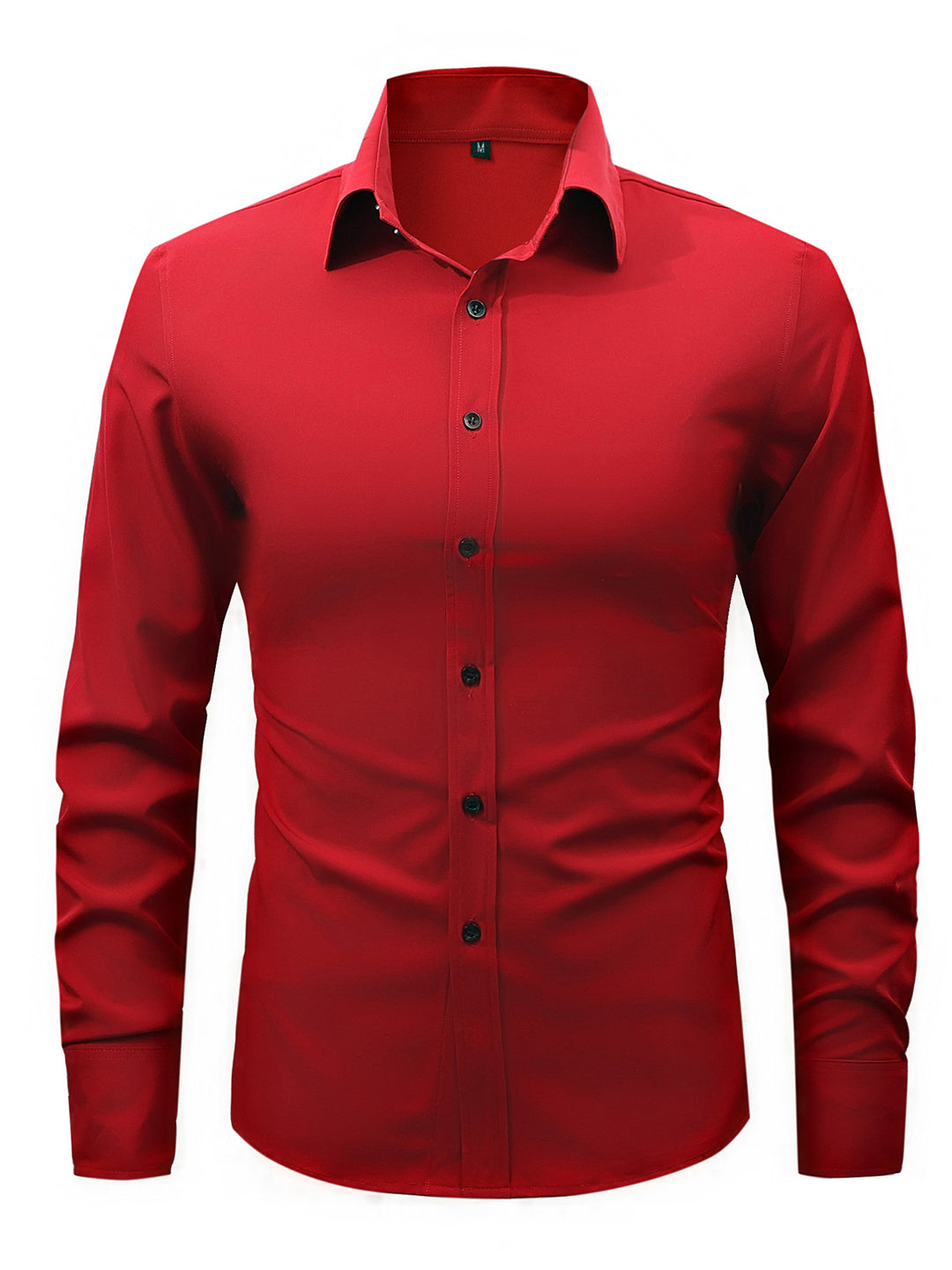Men's  slim fit long sleeve stretch cotton dress shirt with spread collar Drune