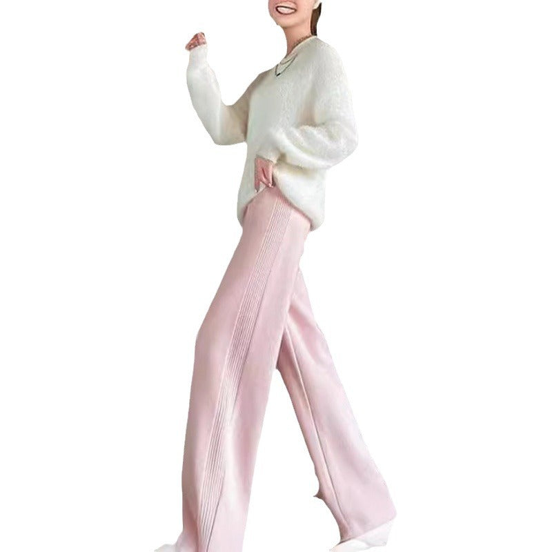 Damen Oversized Strickpullover mit breitem Streifenmuster und lässigem Schnitt Drune