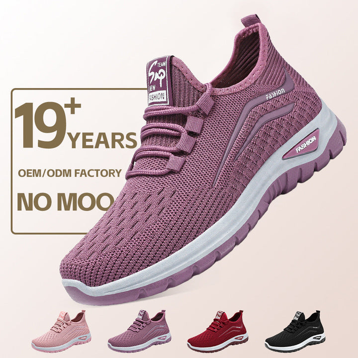 Damen Funktionale Freizeit-Sneaker mit elastischem Schnürsystem und atmungsaktiver Obermaterialstruktur Drune
