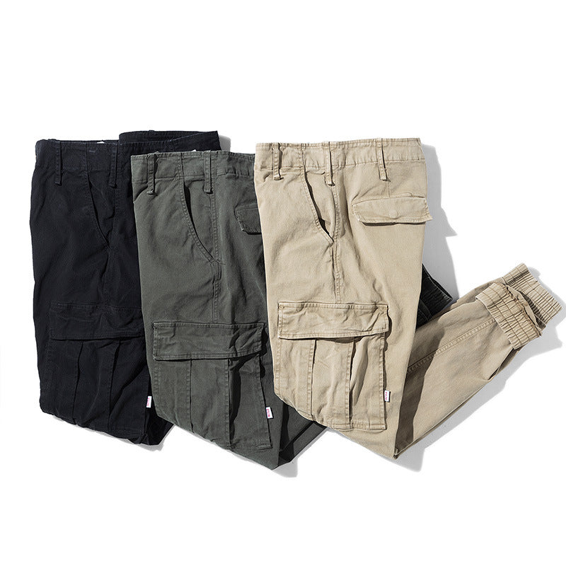 Herren Cargo-Joggerhose mit Knieabnähern elastischem Bund und Mehrfachtaschen Drune