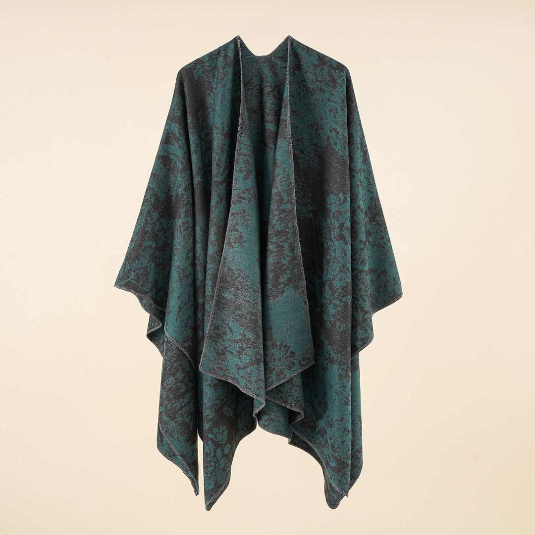 Damen Jacquard-Umhang mit floraler Strukturwebung und offenem Kimono-Fall Drune