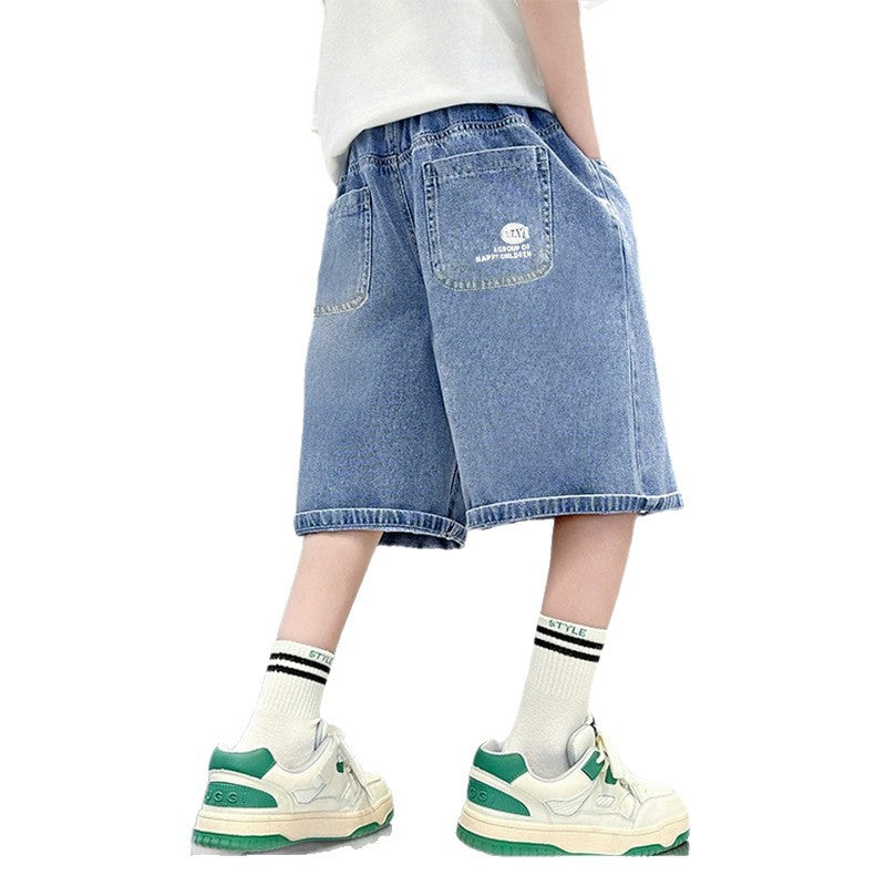 Unisex lässige Jeansshorts mit breitem Schnitt Drune