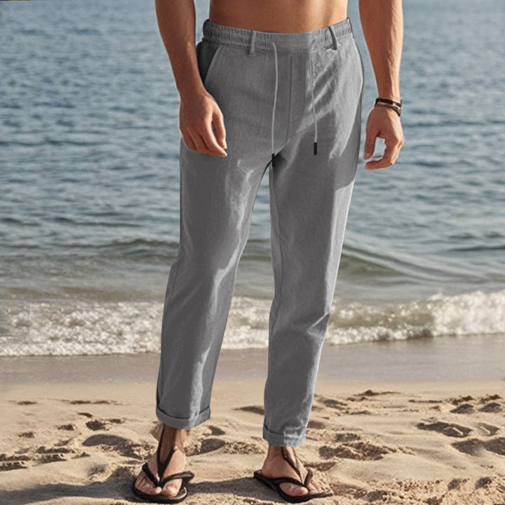 Herren lässige Freizeithose mit elastischem Bund und seitlichen Taschen Drune