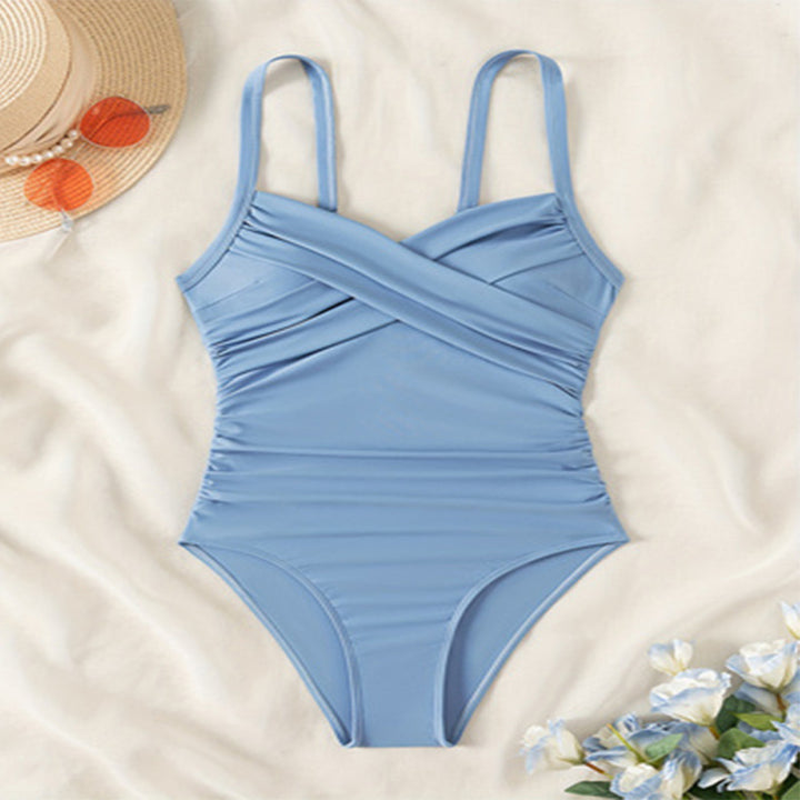 Damen eleganter Einteiler Badeanzug mit raffinierten Drapierungen Drune
