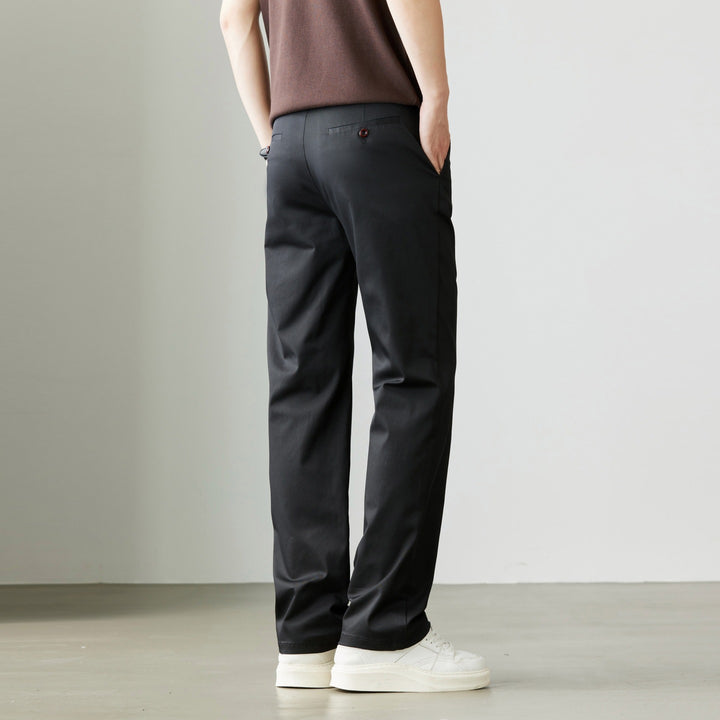 Herren Konische Chinohose mit seitlichen Taillenverstellern & schlanker Bundfalte Drune