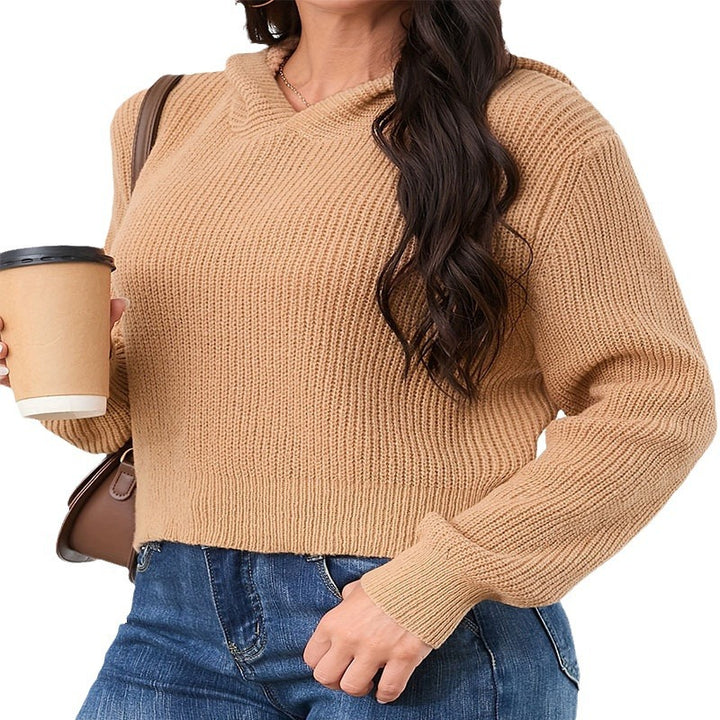 Damen cropped Hoodie aus weichem Waffelstrick mit elastischem Bund Drune