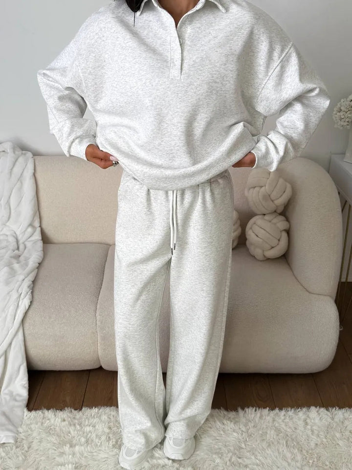Damen Sportliches Loungewear-Set mit hohem Kragen und weitem Schnitt Drune