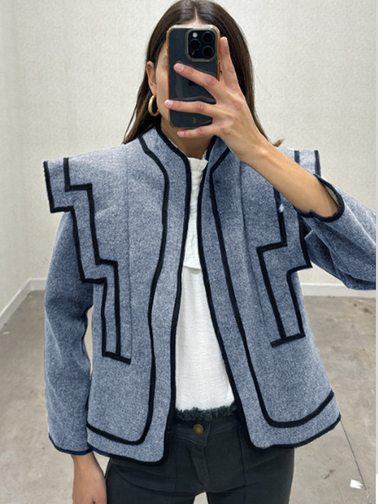 Damen Modische Jacke mit geometrischem Schnitt und besonderen Akzenten Drune