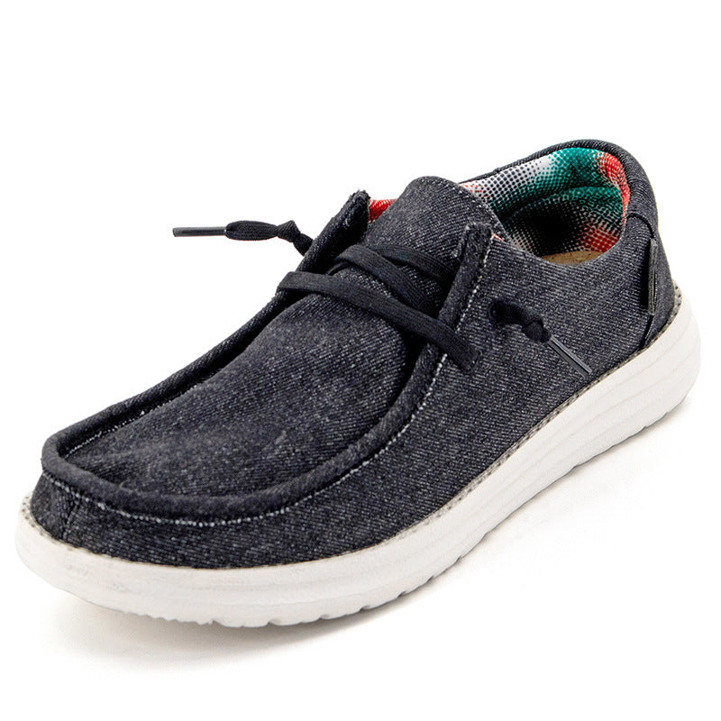 Herren Legerer Canvas-Mokassin-Slipper mit geflochtener Schnürung und gefleckter EVA-Sohle Drune
