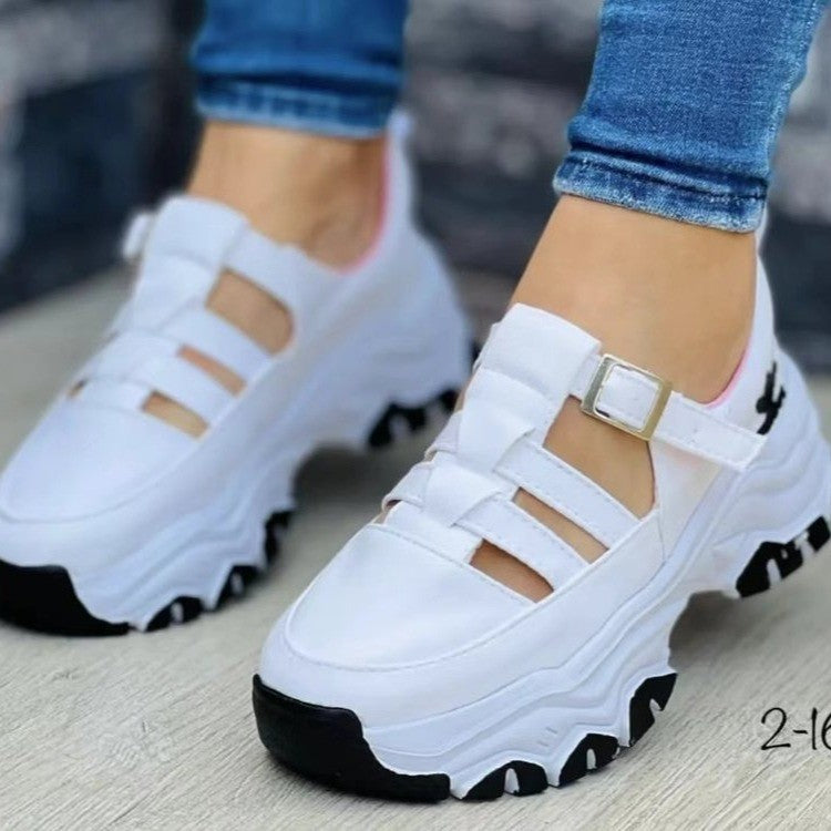 Damen  Plateau-Sneaker mit Riemchenverschluss und gepolsterter Komfortsohle Drune