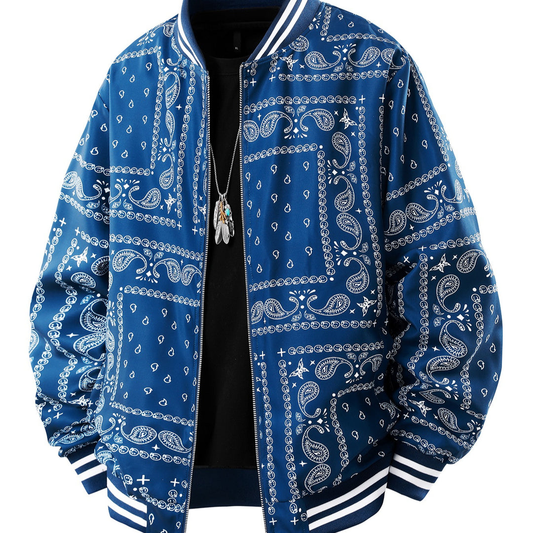 Herren Coole Bomberjacke mit Paisleymuster Drune