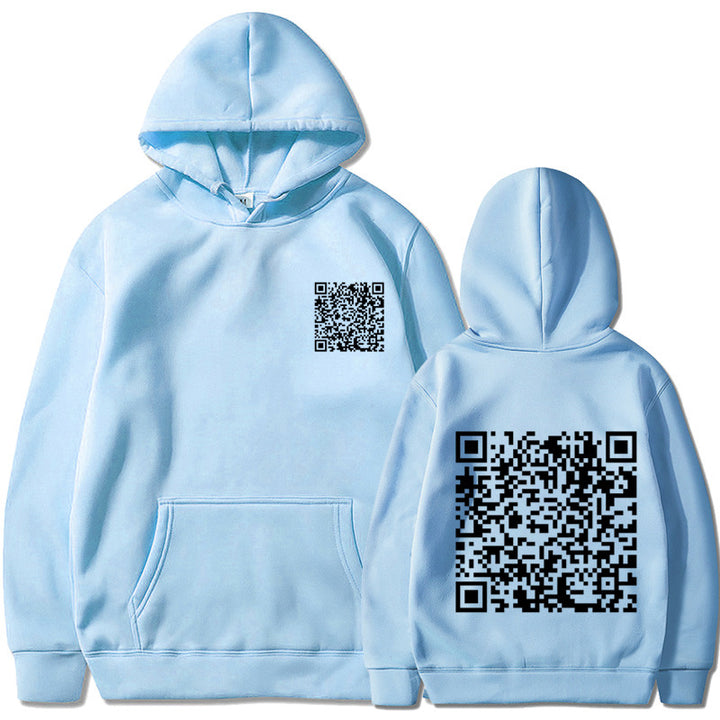 Damen Sportlicher Kapuzenpullover mit QR-Code Drune