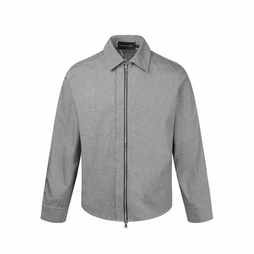 Herren Boxy-Hemdjacke mit Zwei-Wege-Metallreißverschluss und feiner Strukturqualität Drune