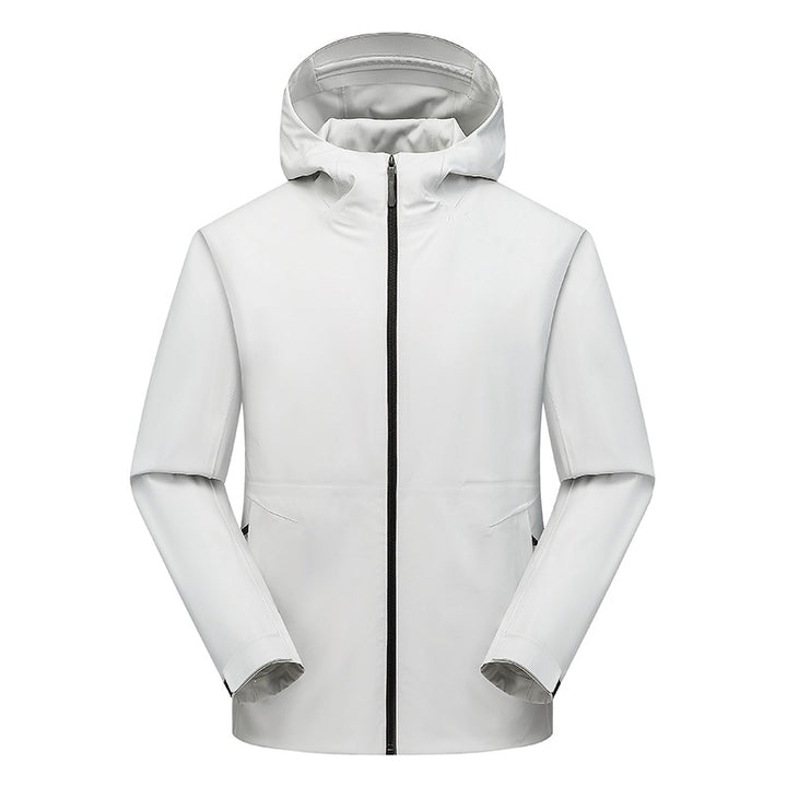 Herren Wasserabweisende Softshell-Outdoorjacke mit Kapuze, verschweißten Nähten & minimalistischer Reißverschluss Drune