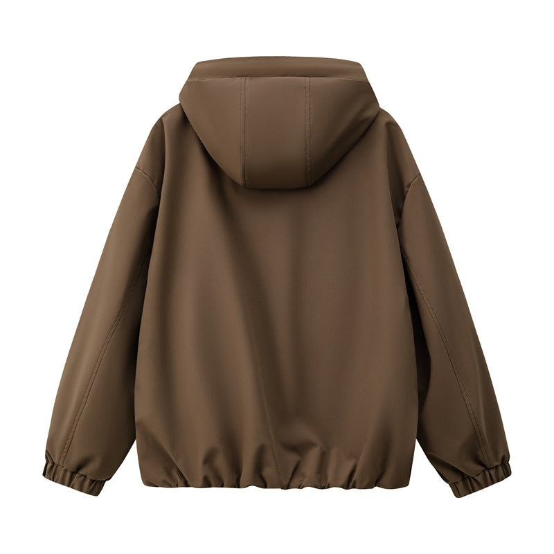 Herren Leichte Kapuzen-Utility-Übergangsjacke mit wasserabweisender Außenhülle und elastischem Saum Drune