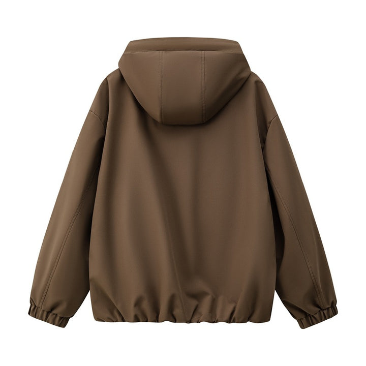 Herren Leichte Kapuzen-Utility-Übergangsjacke mit wasserabweisender Außenhülle und elastischem Saum Drune