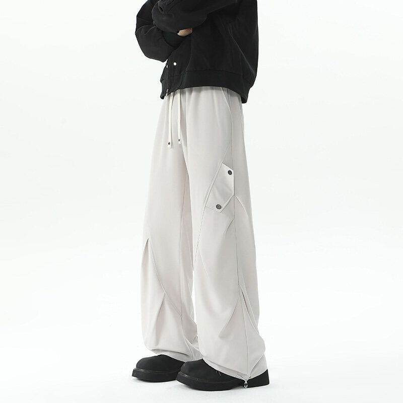 Herren Extraweite technische Cargo-Loungehose im drapierten Weitbein‑Schnitt Drune