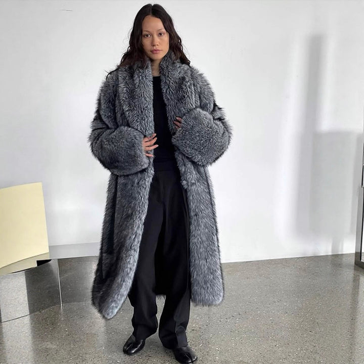 Damen Oversized Kunstfellmantel Drune