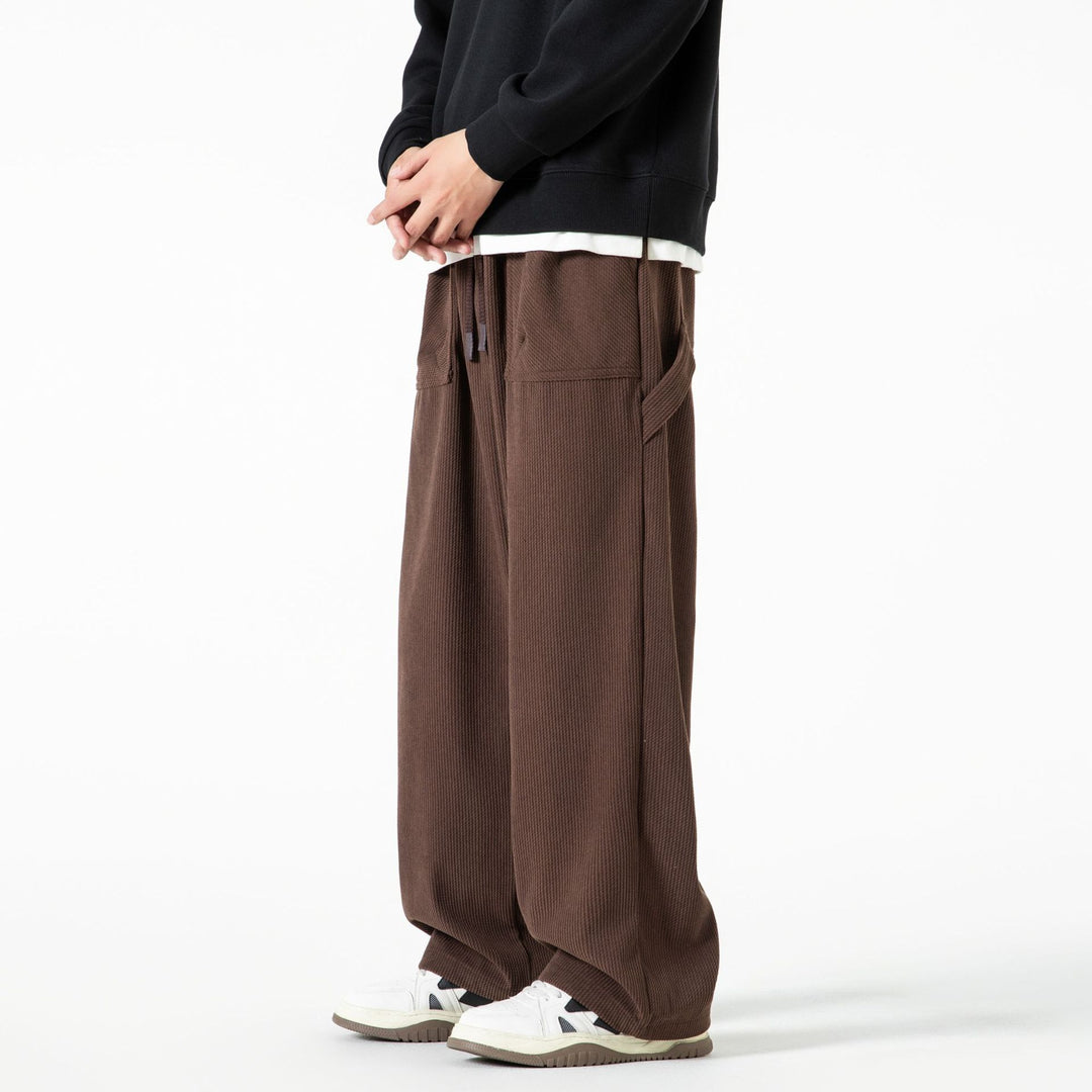 Damen Cordhose mit weitem Bein, elastischem Bund und aufgesetzten Taschen Drune