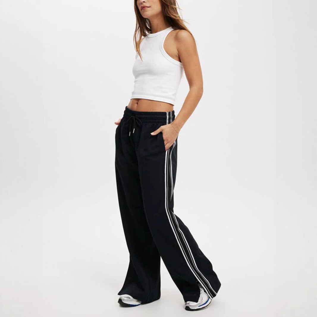 Damen Bequeme Freizeithose mit modischen Streifen Drune