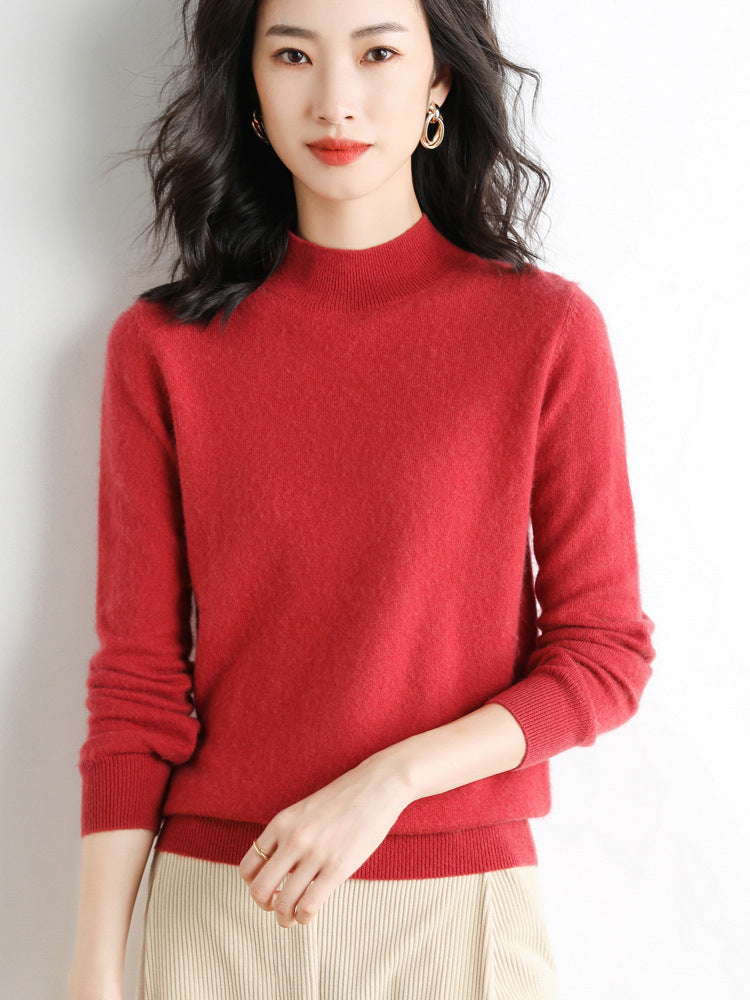 Damen Kurzrollkragen Feinstrickpullover mit leichtem Mohair-Effekt Drune
