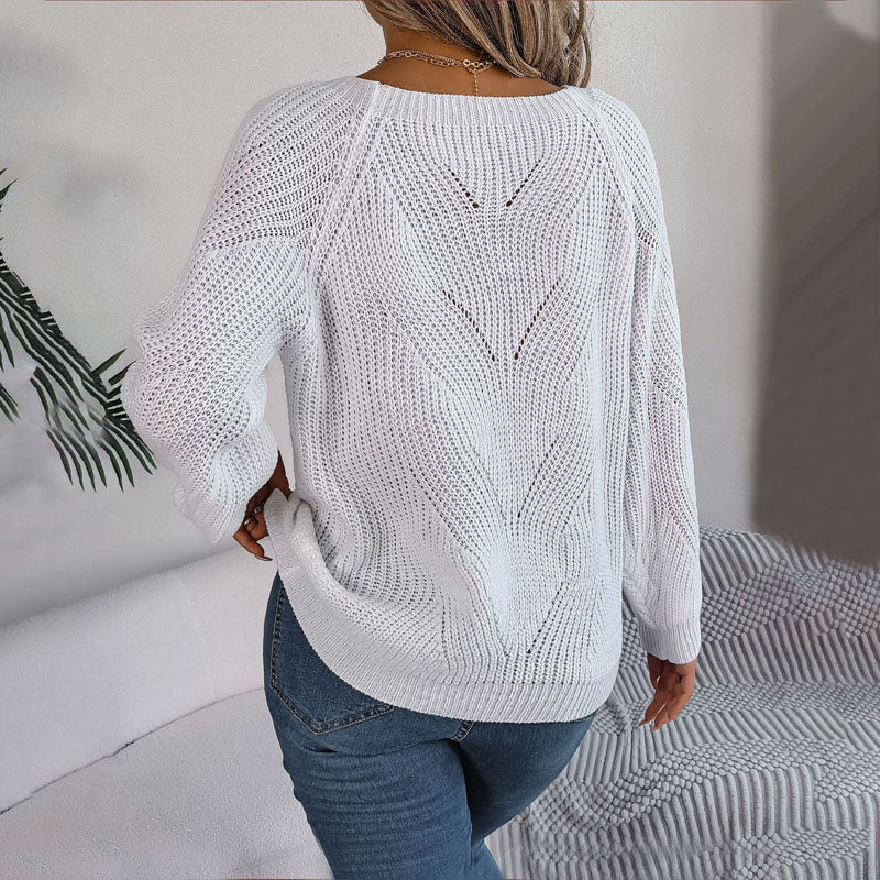 Drune | Bequemer Einfarbiger Strickpullover Für Freizeit