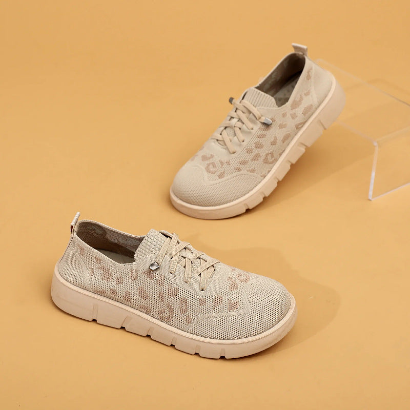 Damen Atmungsaktive Sneaker mit modischem Leopardenmuster Drune