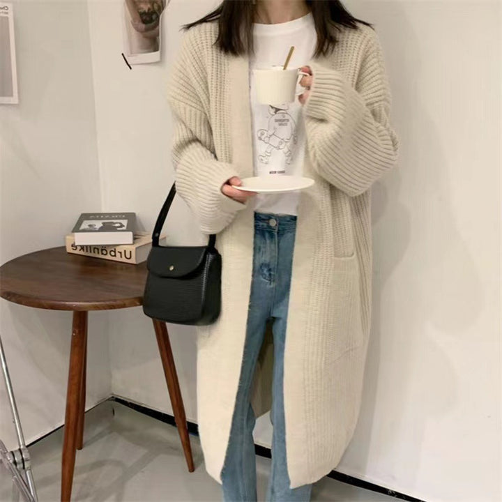 Damen Strickcardigan mit lockerer Silhouette und tiefen Taschen Drune