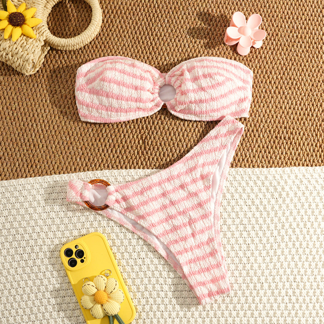 Damen Bandeau-Bikini mit strukturiertem Design Drune