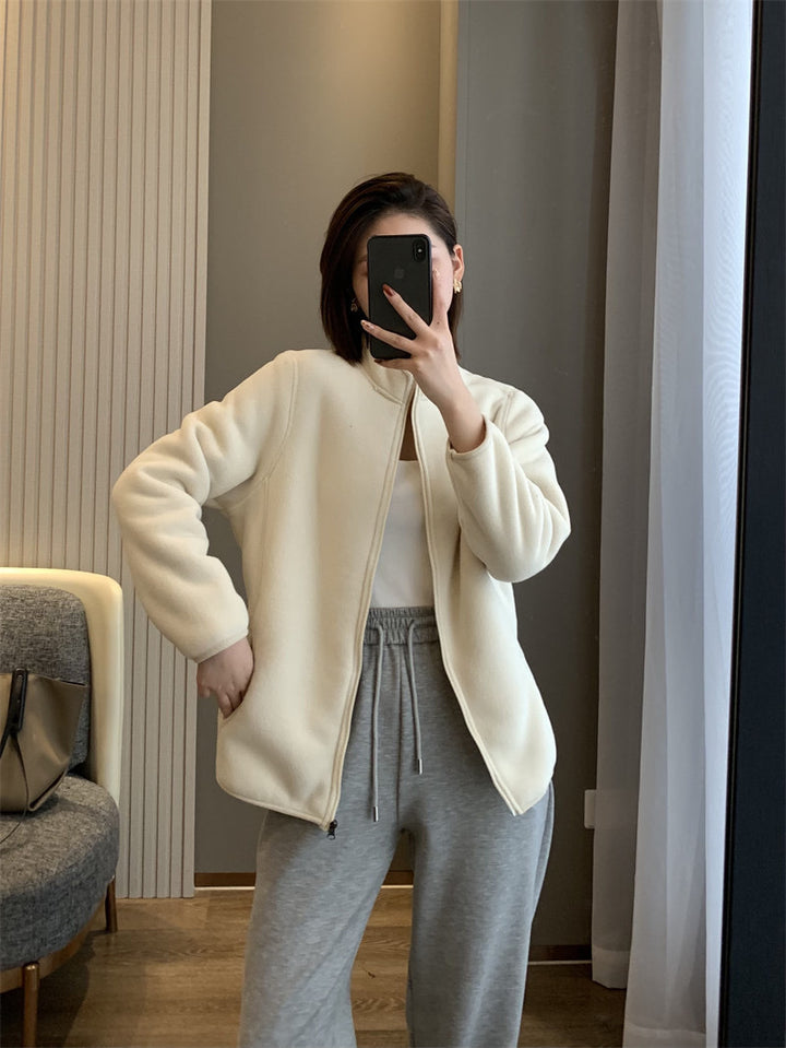 Damen Fleece-Jacke mit hohem Kragen und durchgehendem Reißverschluss Drune
