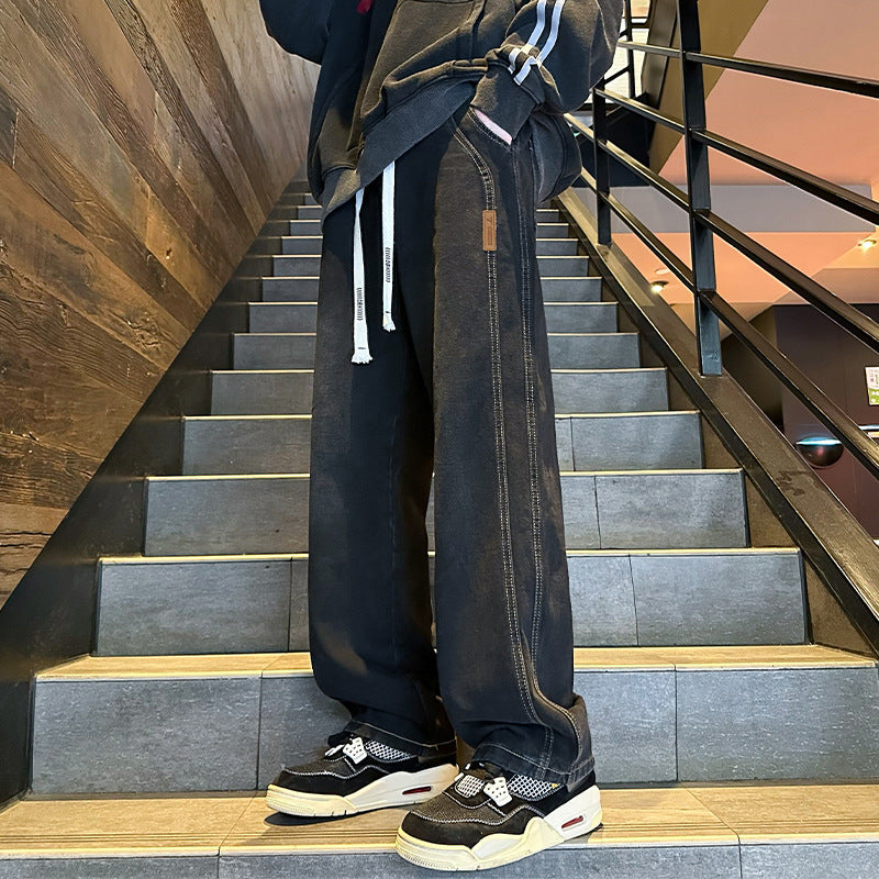 Herren Lässige und weite Denim-Hose Drune