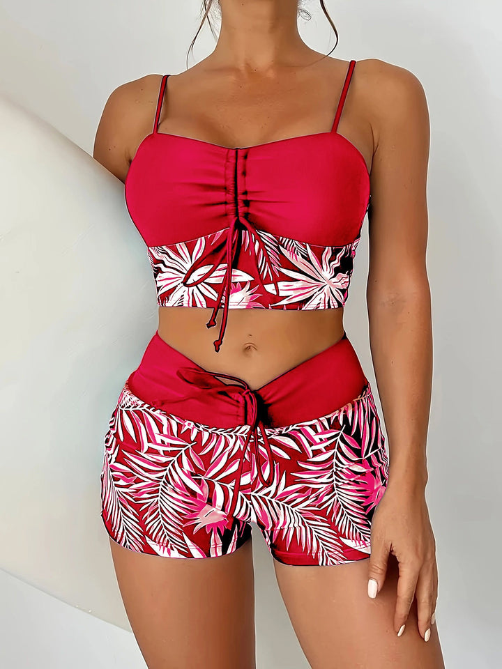 Damen Sportliches Bikini-Top mit Shorts Drune