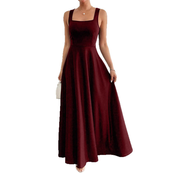 Damen Maxikleid mit weichem Schnitt und quadratischem Ausschnitt Drune