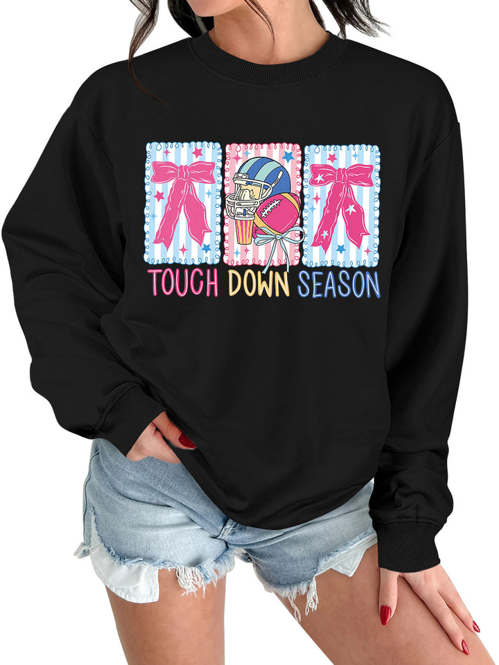 Damen Sweatshirt mit kreativem Football-Motiv und lässigem Schnitt Drune