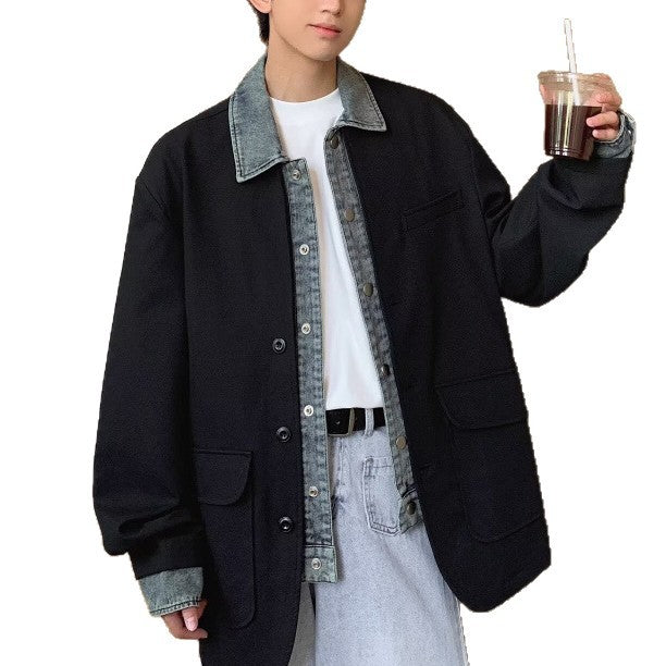 Herren Oversized Sakkojacke mit aufgesetzten Pattentaschen Drune
