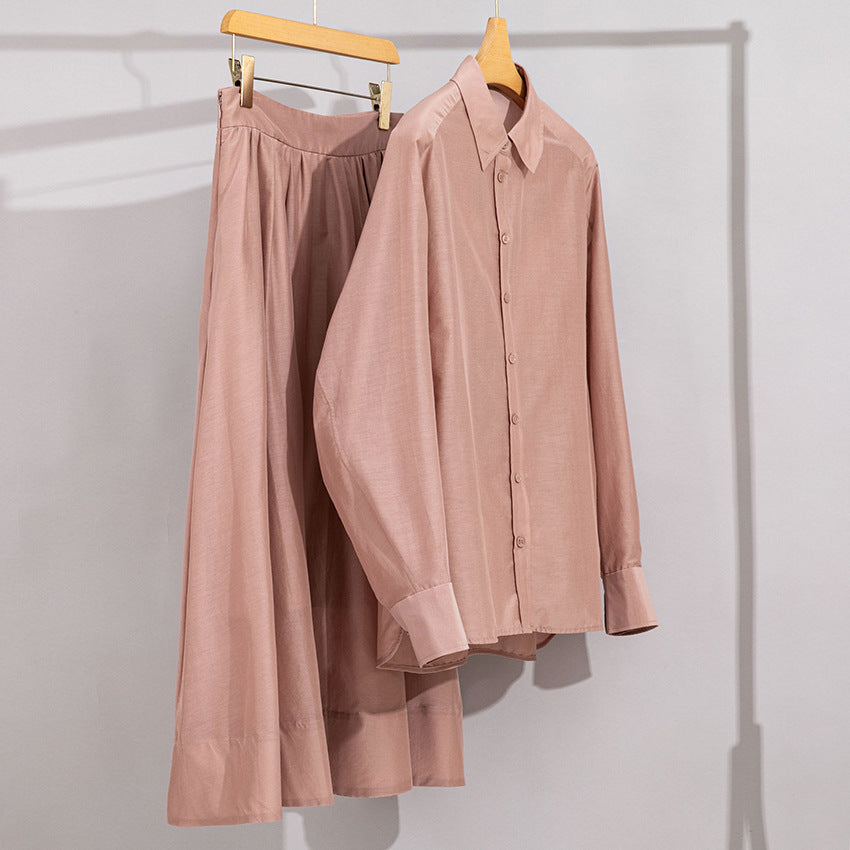 Damen Zweiteiliges fließendes Hemd- und Camisole-Set aus Viskose-Blend Drune