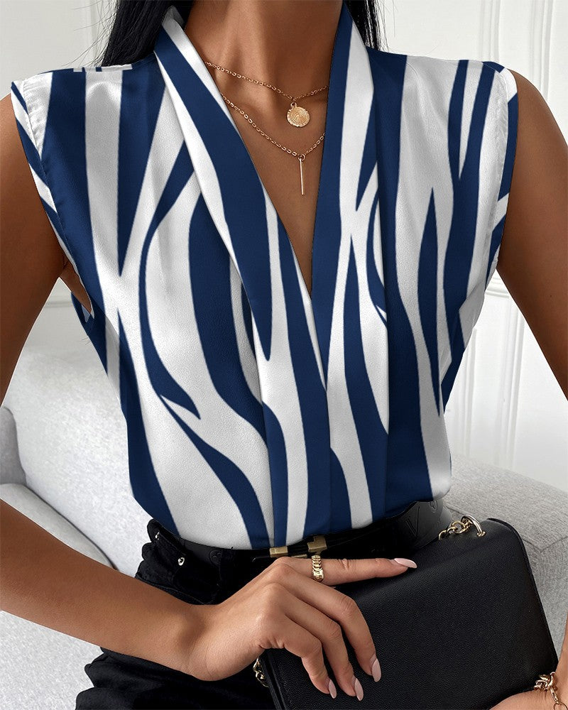 Damen Stilvolle Ärmellose Bluse Drune