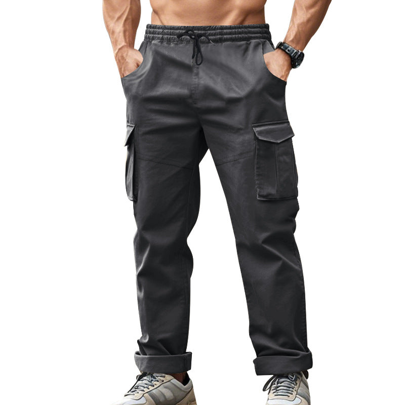 Herren nan urbane Cargo‑Chino im Joggingstil mit elastischem Tunnelzugbund und multifunktionalen Taschen Drune
