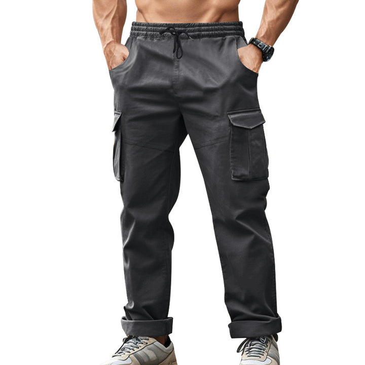 Herren nan urbane Cargo‑Chino im Joggingstil mit elastischem Tunnelzugbund und multifunktionalen Taschen Drune