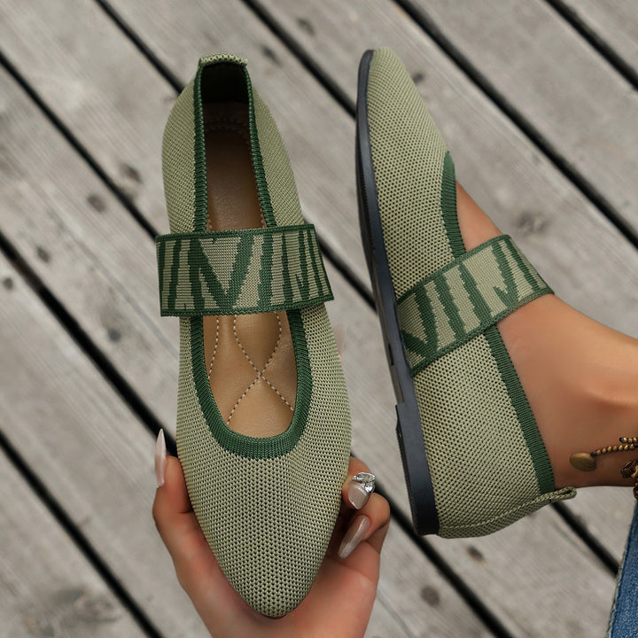 Damen Ballerinas mit elastischer Riemen Drune