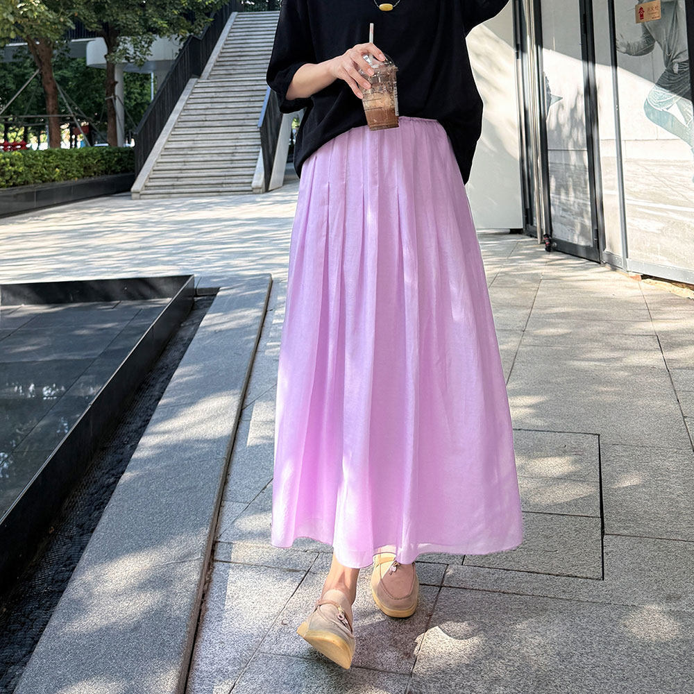 Damen Eleganter Maxirock aus luftiger Baumwolle Drune