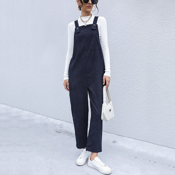 Damen Lässiger Overall mit hohen Kragen Drune