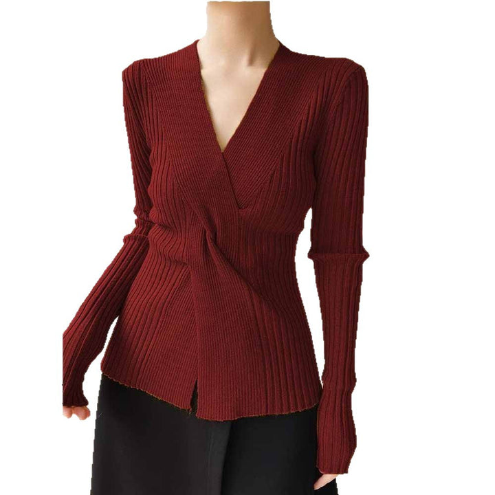 Damen Elegante Wickelstrickjacke Drune