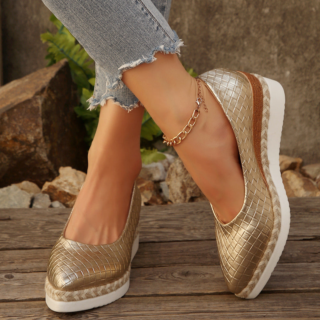 Damen Elegante Keil-Ballerinas aus Leder Drune