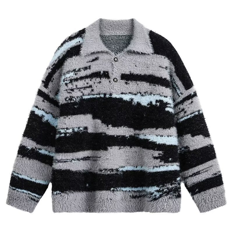 Damen Kuscheliger Oversized Pullover mit Streifen Drune