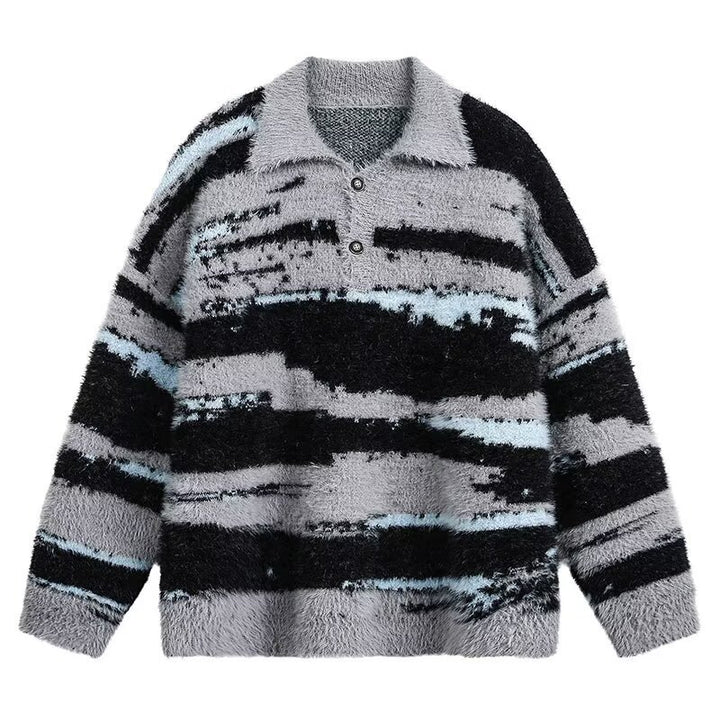 Damen Kuscheliger Oversized Pullover mit Streifen Drune